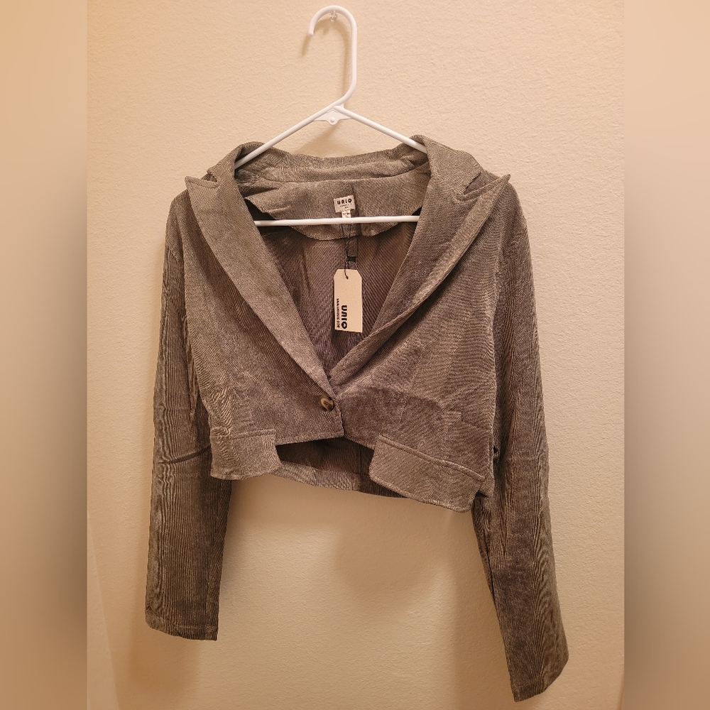 Corduroy cropped jacket